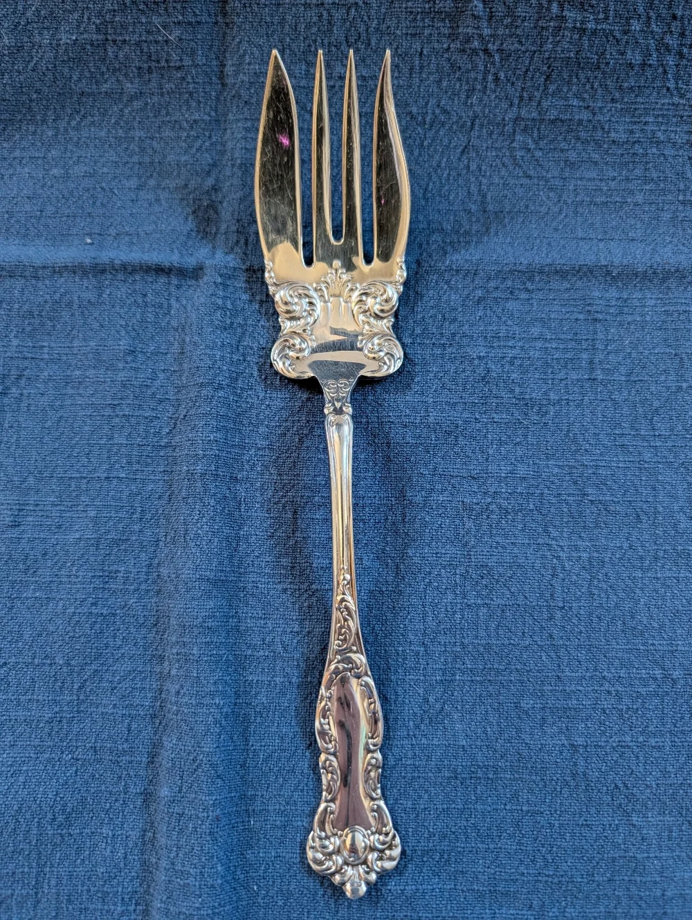VTG‎ Oxford Silver Plate Meat Serving Fork, WM Rogers & Son AA, Made In USA 7.5